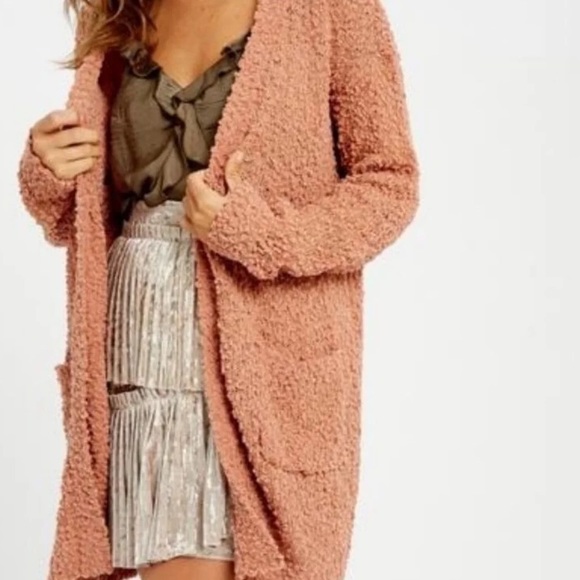Listicle Lanae Peach Popcorn Cardigan, Size Small, Like New, - Picture 7 of 7
